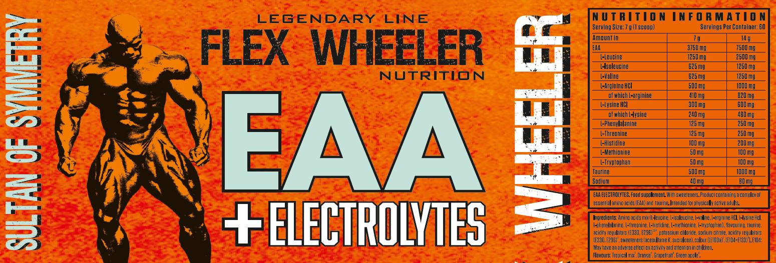 Етикет на Flex Wheeler Signature Series EAA + Electrolytes