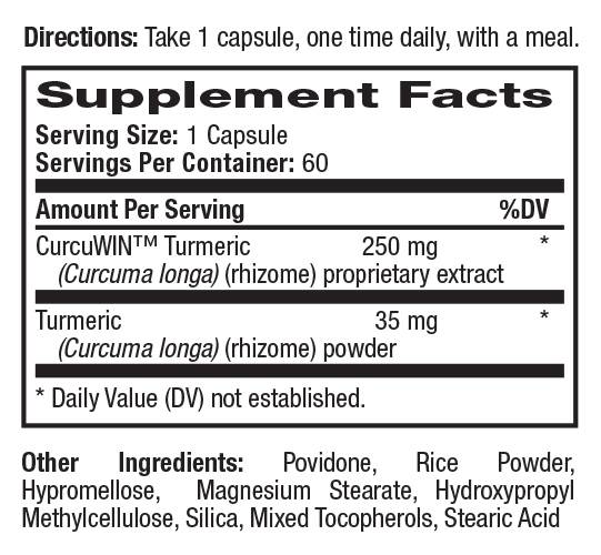 Етикет на Turmeric - Extra Strength