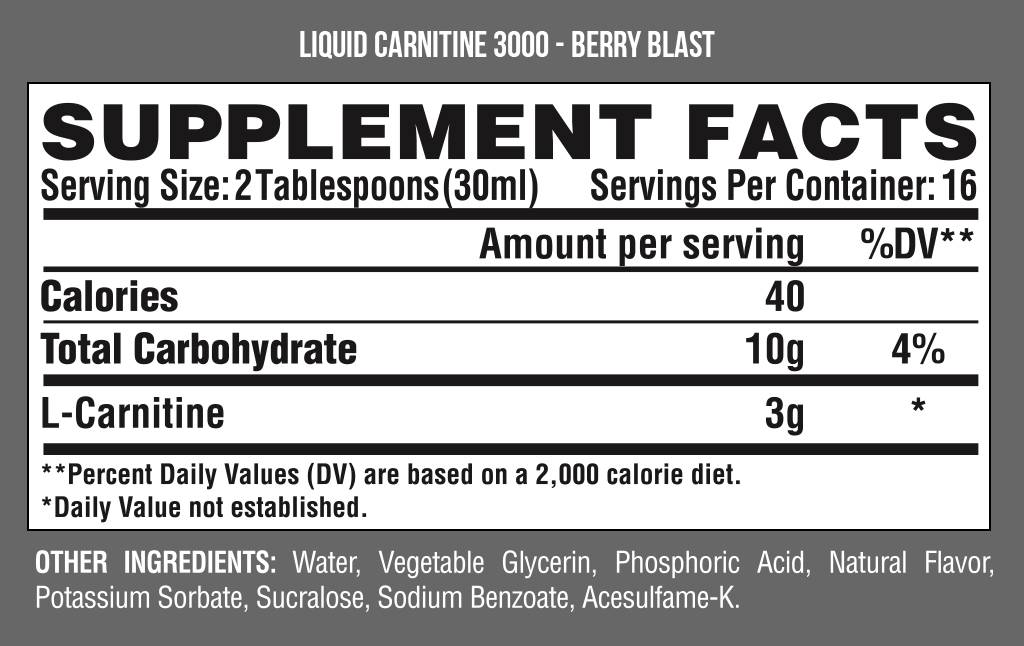 Етикет на Liquid L-Carnitine