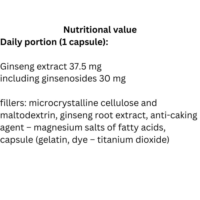 Етикет на ACTIVLAB - Ginseng - 60 Capsules