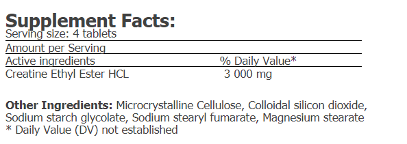 Етикет на AMIX - Creatine Ethyl Ester - 120 tabs