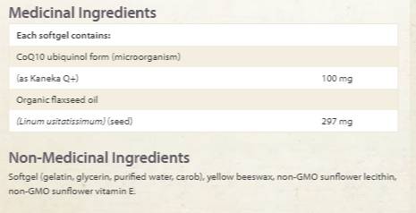Label of Natural Factors Ubiquinol Active CoQ10 100 mg 60 Гел капсули