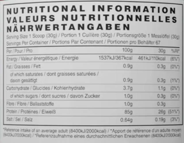 Етикет на Naughty Boy Iso-9 | Whey Protein Isolate