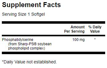 Етикет на Phosphatidylserine 100 mg