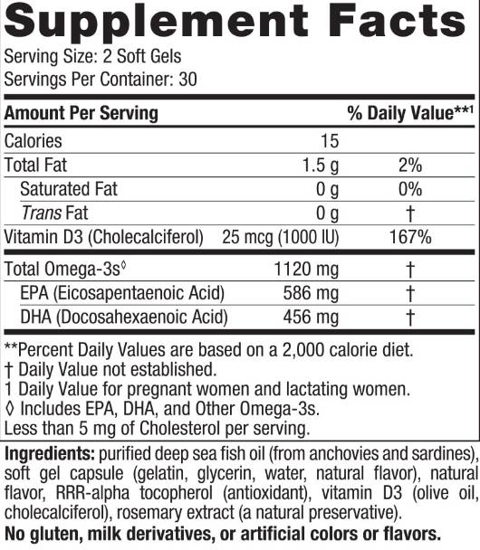 Етикет на Nordic Naturals Postnatal Omega-3 60 Гел капсули, 30 Дози Лимон