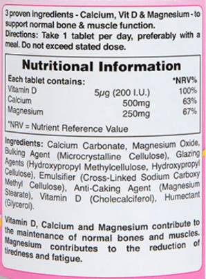 Етикет на Calcium Magnesium with Vitamin D3