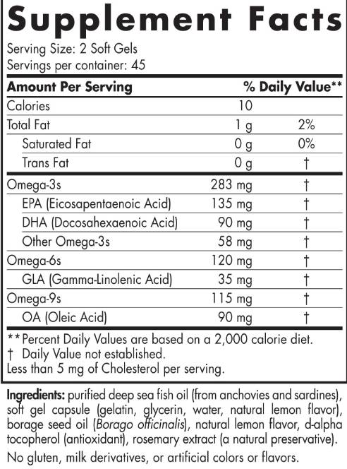 Label of Nordic Naturals Complete Omega Junior 283 mg