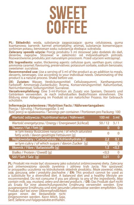 Етикет на AllNutrition Syrup Zero Calorie