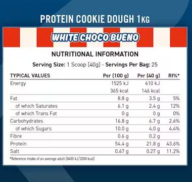 Етикет на APPLIED NUTRITION - Protein Cookie Dough - 1000 g