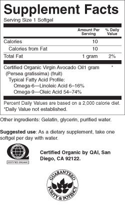 Етикет на Avocado Oil, 60 меки капсули, Swanson