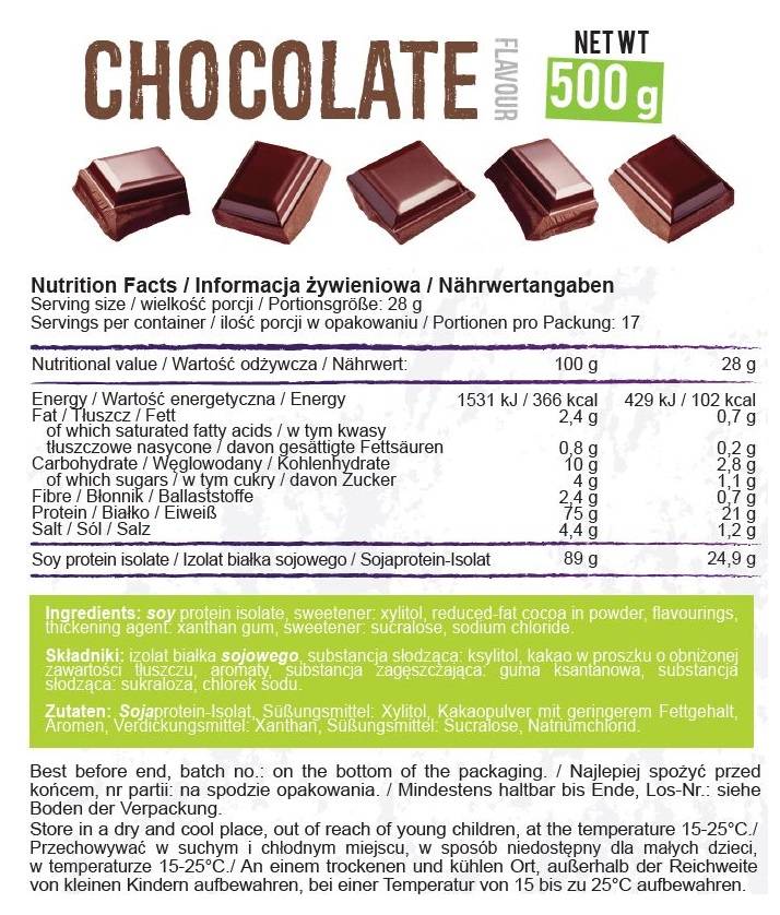 Етикет на Soy Protein