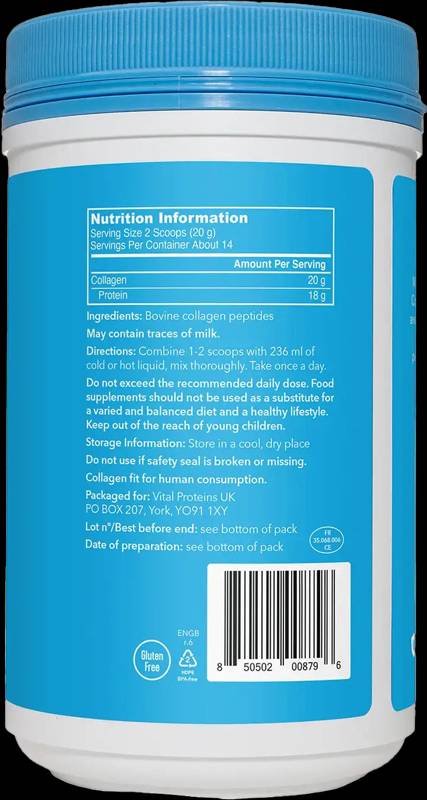 Етикет на VITAL PROTEINS - COLLAGEN PEPTIDES