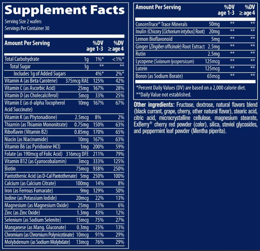 Етикет на Trace Minerals Complete Children's Multi - Мултивитамини за Деца | 60 chews
