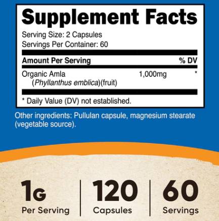 Етикет на Amla 1000 mg