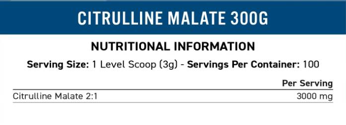 Етикет на Citrulline Malate 2:1 Powder 3000 mg
