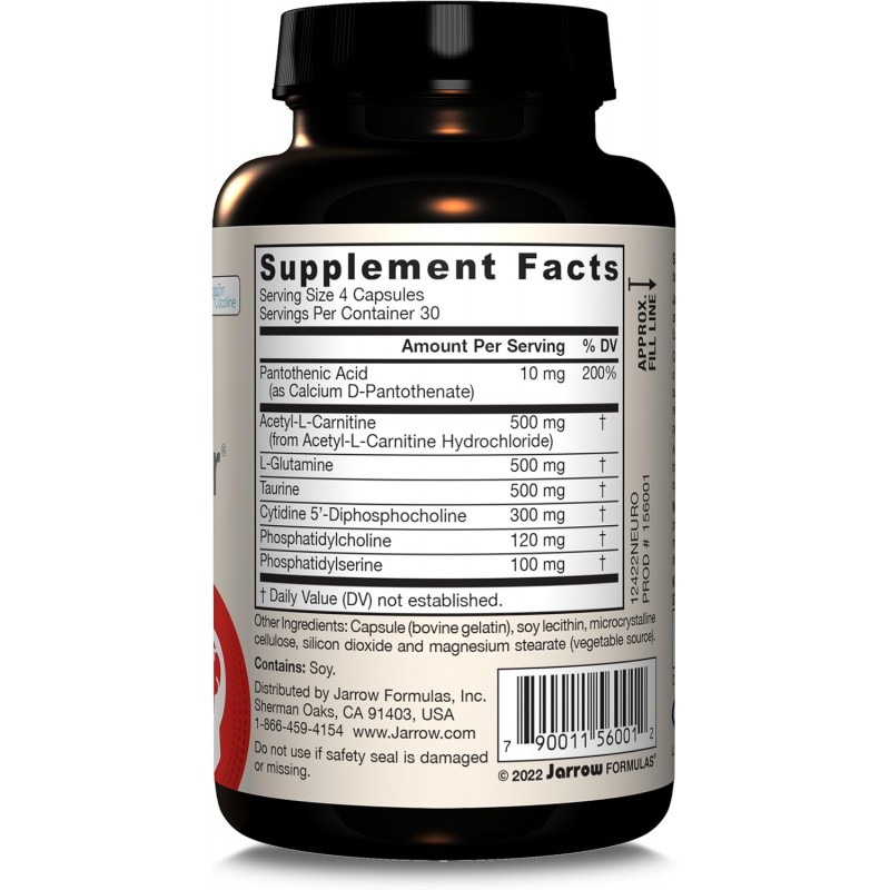 Етикет на Jarrow Formulas Neuro Optimizer - Формула за Мозъка | 120 caps