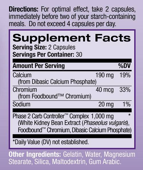 Етикет на White Kidney Bean Carb Intercept