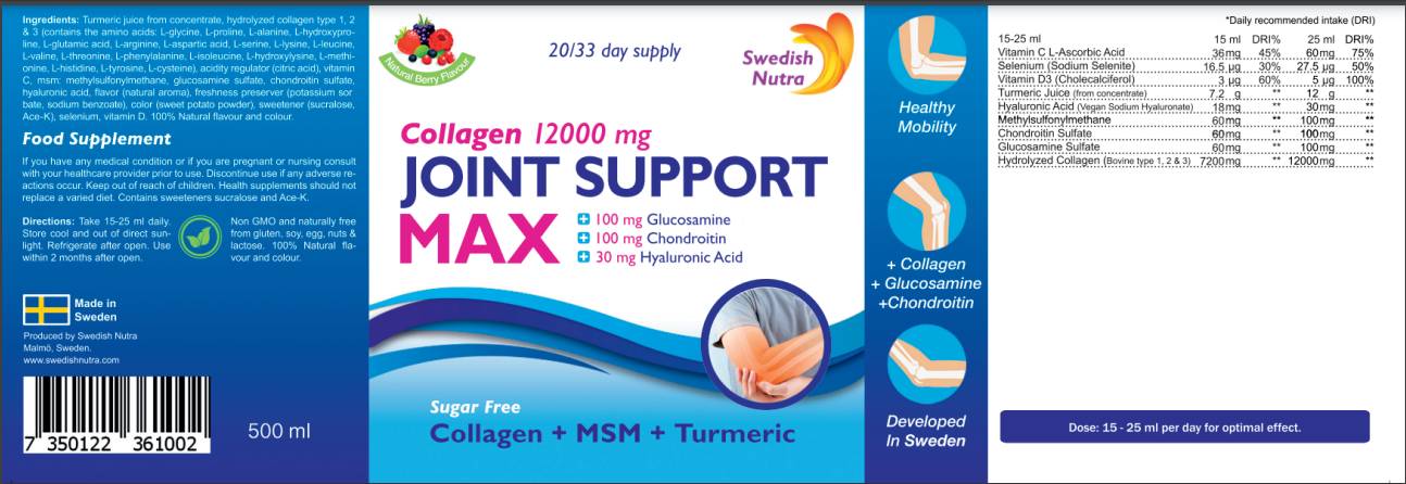 Етикет на Joint Support MAX | Collagen 12000 mg