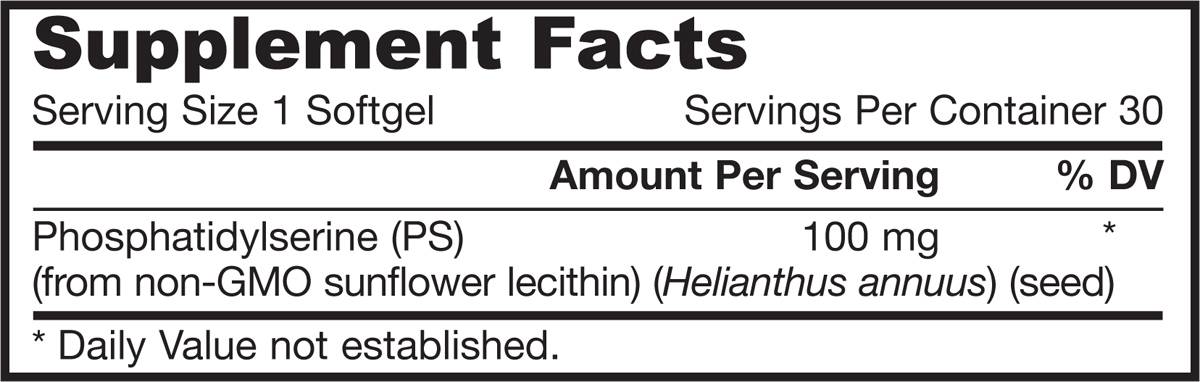 Етикет на PS 100 / Phosphatidylserine