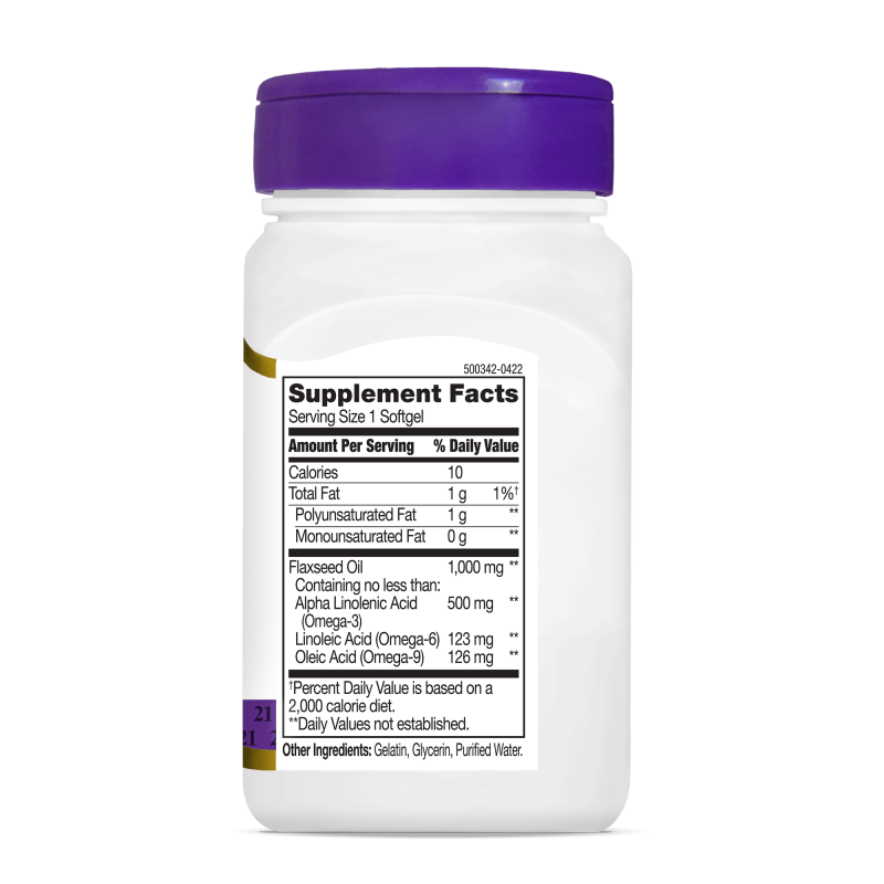 Label of 21st Century Flaxseed Oil 1000mg - Омега 3 Масло от Ленено Семе