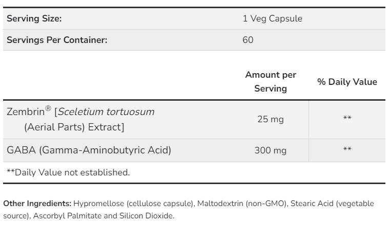 Етикет на Calm & Focus with Zembrin® & GABA