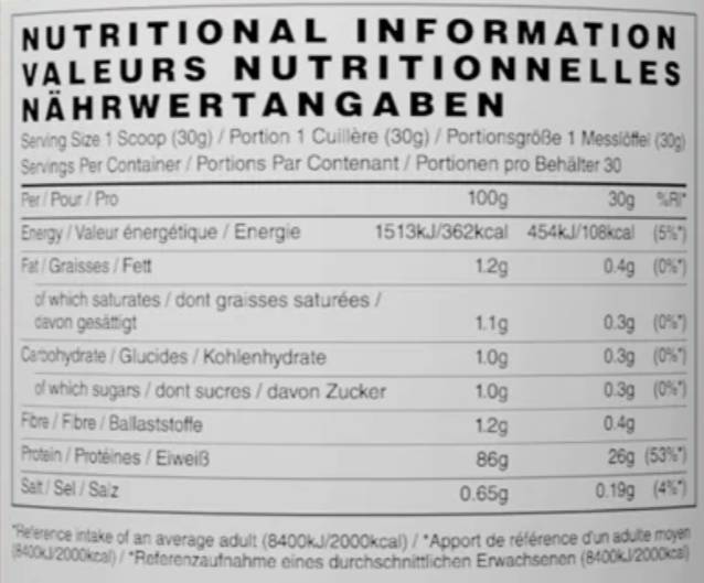 Етикет на Naughty Boy Iso-9 | Whey Protein Isolate