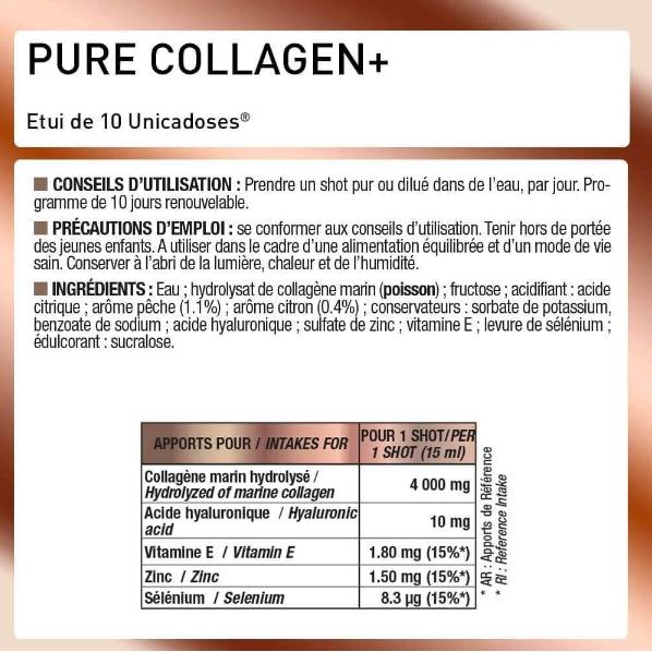 Етикет на Eric Favre Pure Collagen+ Shots 10 x 15 мл, 10 Дози