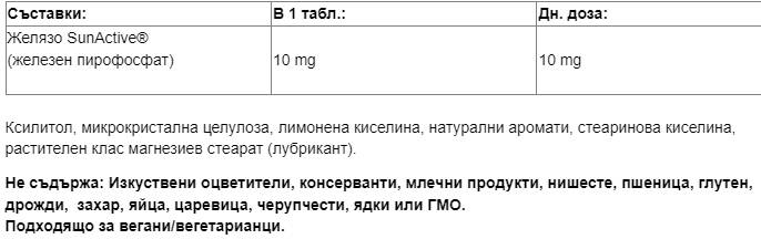 Label of Желязо за деца - Big Friends®, 10 mg, 60 дъвчащи таблетки, с вкус на праскова Natural Factors