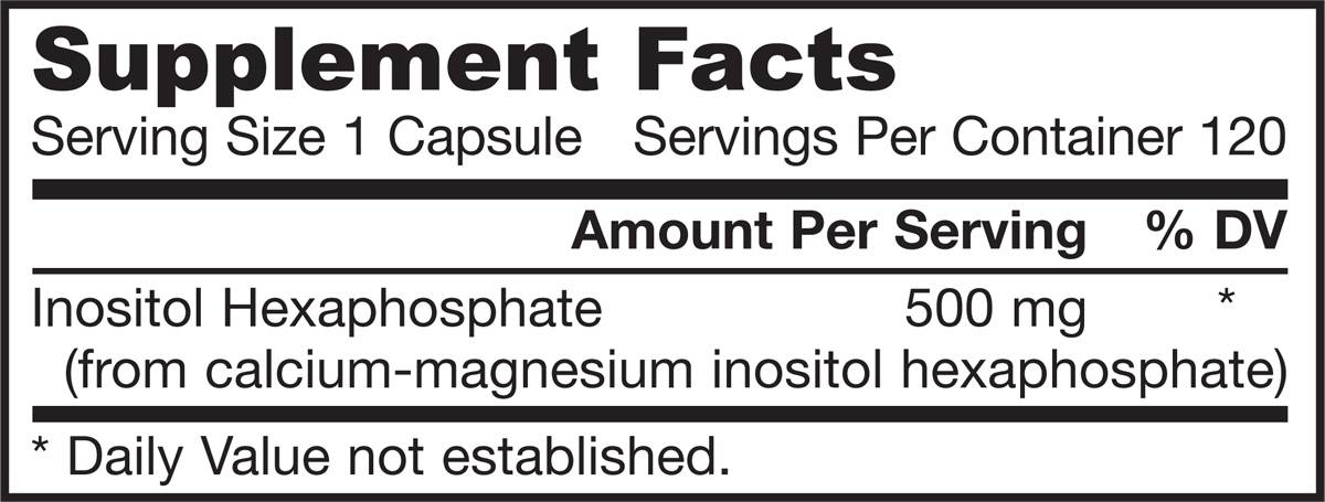 Етикет на Jarrow Formulas IP6 (Inositol Hexaphosphate) 500 mg 120 капсули