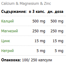 Етикет на Nature's Way Calcium, Mag & Zinc 100 капсули