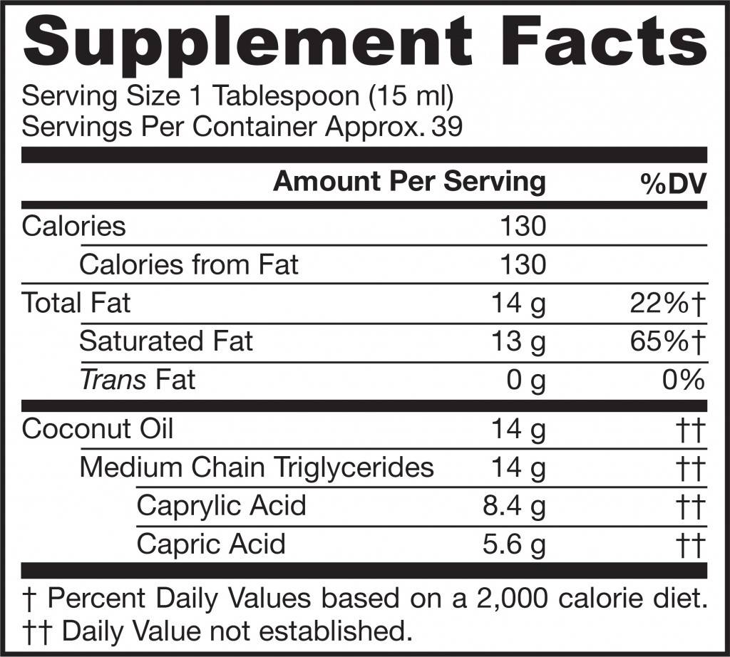 Етикет на Jarrow Formulas MCT Oil 591 мл, 39 Дози