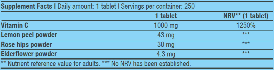 Етикет на BioTech USA Vitamin C 1000mg. Bioflavonoids