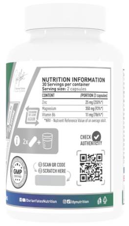 Етикет на Zn Mg B6 | ZMA Complex