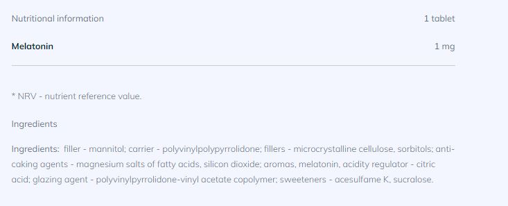 Етикет на Olimp Forsen Fast Melatonin / 30 Tabs