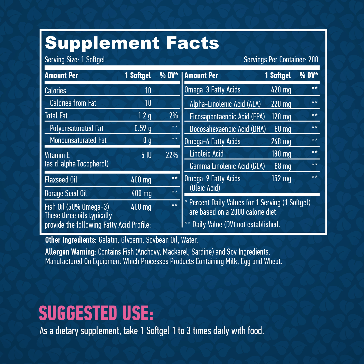 Етикет на Haya Labs Omega 3-6-9