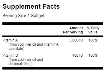 Етикет на Vitamin A & D
