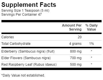 Етикет на Elderberry Extract Syrup, 237 ml, Swanson