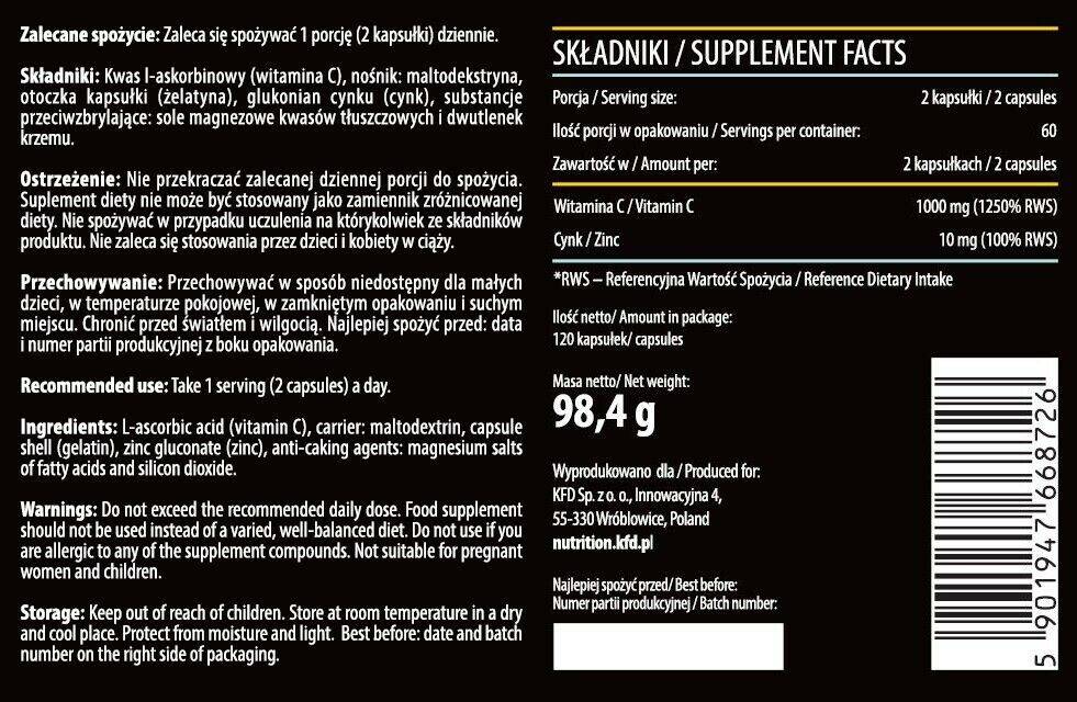 Етикет на CZ / Vitamin C + Zinc