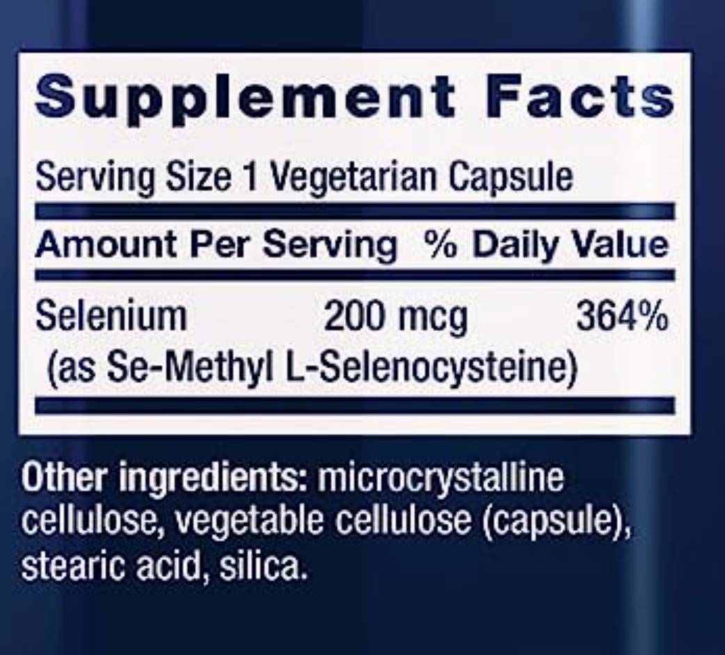 Етикет на Se-Methyl L-Selenocysteine / Селен (Се-Метил Л-Селеноцистеин) 200 mcg x 90 капсули