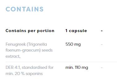 Етикет на Fenugreek 550 mg x 60 капсули