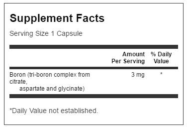 Етикет на Triple Boron Complex 3 mg