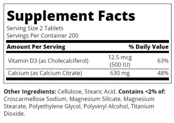 Label of 21st Century Calcium Citrate + D3 Maximum - Калций + Витамин D3