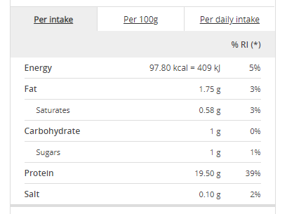 Етикет на Prozis - 100% Real Whey Protein - 1000 g