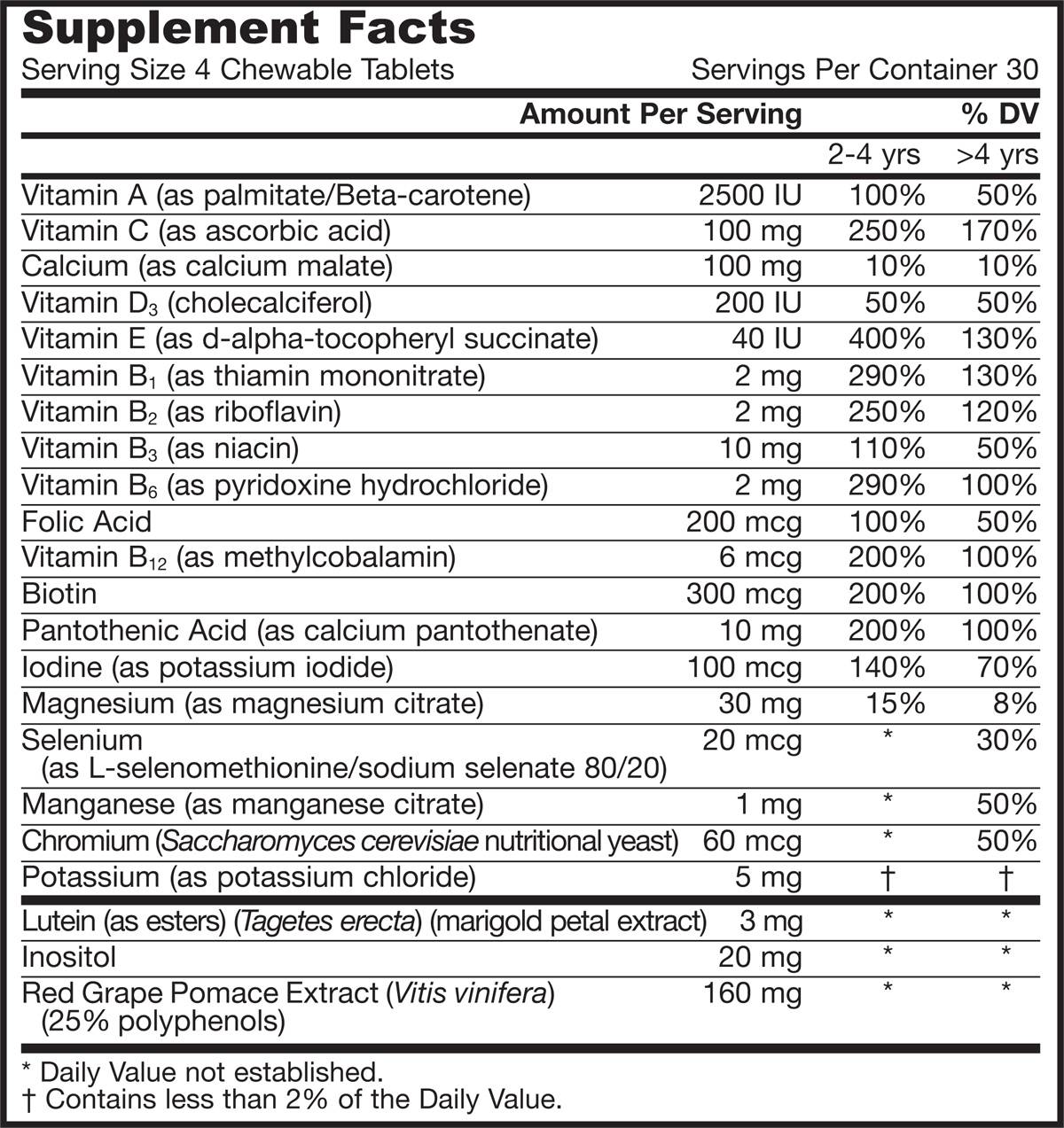 Етикет на Jarrow Formulas Kid Bear® Kids Multi 120 Дъвчащи таблетки, 30 Дози