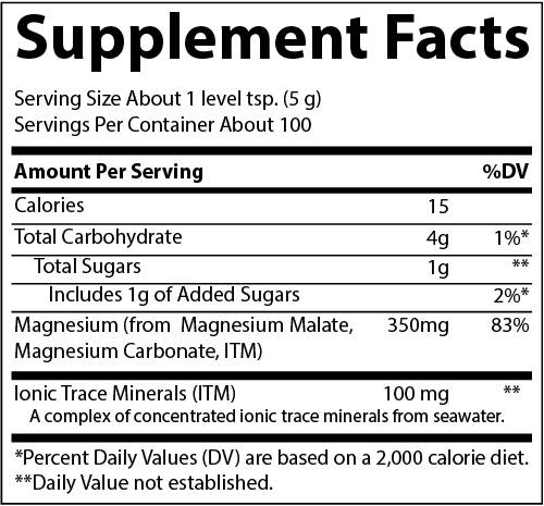Етикет на Trace Minerals Stress-X Magnesium Powder