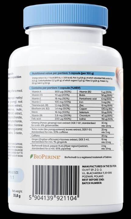 Етикет на Multivitamin with Yerba Mate x 90 капсули