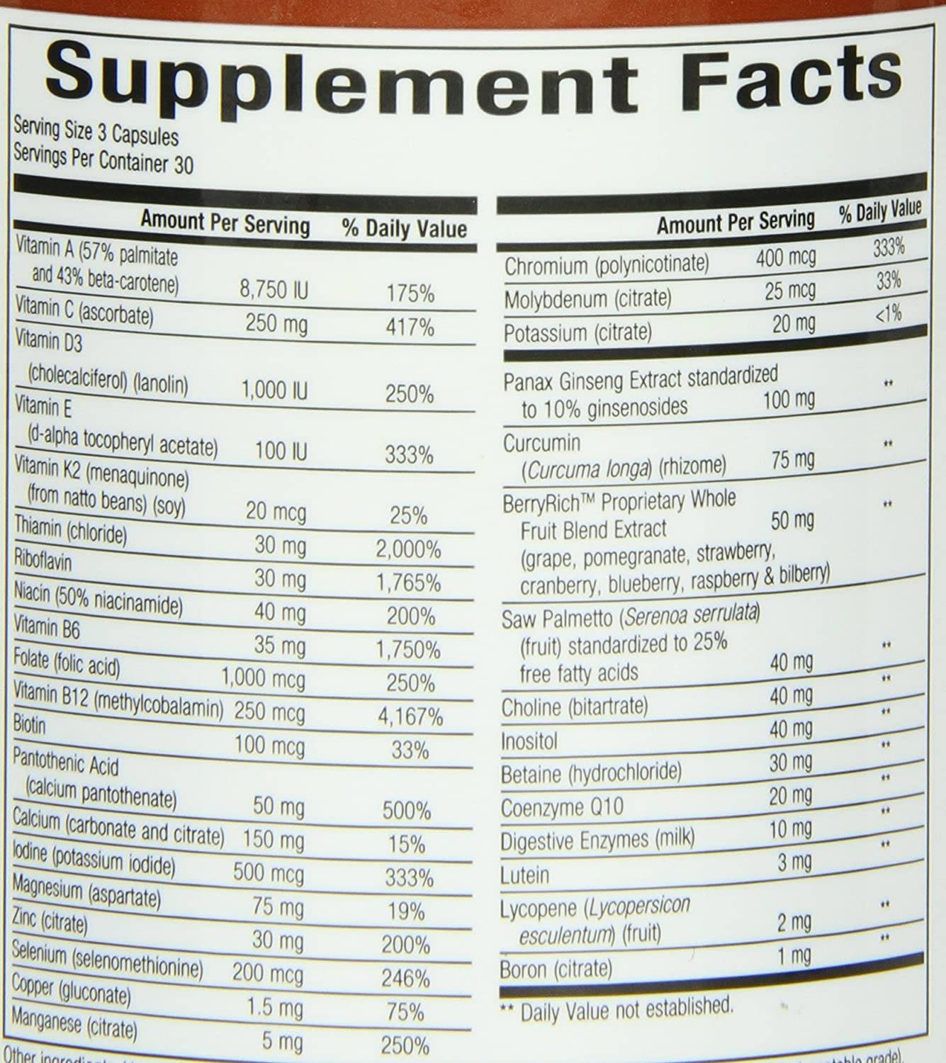 Label of Витамини и Минерали за Мъже MultiFactors, 90 V капсули Natural Factors