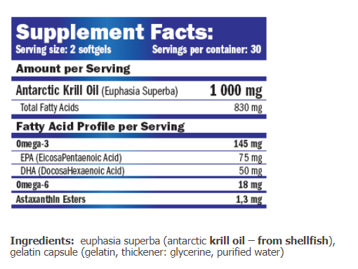 Етикет на AMIX - Krill Oil 1000 - 60 softgels