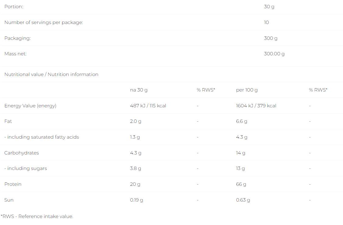 Етикет на 6PAK Nutrition Milky Shake Whey