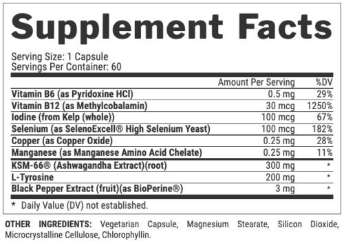 Етикет на Nutrex Lipo 6 Black Thyrolean Ultra Concentrate | Thyroid Metabolic Formula 60 капсули, 60 Дози